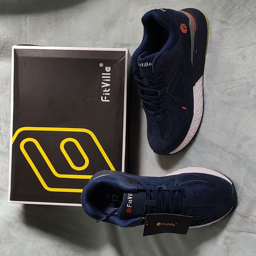 Fit Ville navy blue men's wide width sneaker